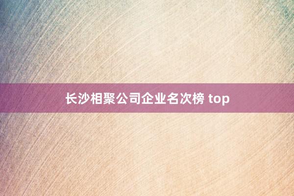 长沙相聚公司企业名次榜 top
